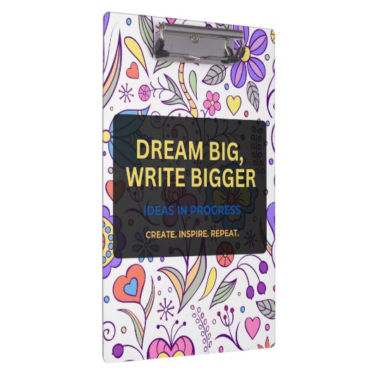 Dream Big, Write Bigger – Inspirational クリップボード (右)