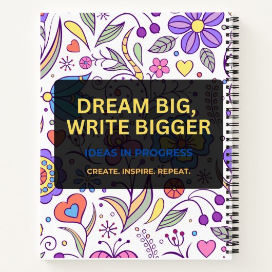 Dream Big, Write Bigger – Inspirational ノートブック (裏面)