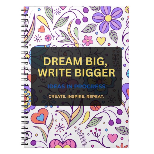 Dream Big, Write Bigger – Inspirational ノートブック (正面)