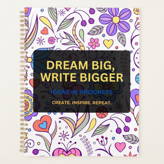 Dream Big, Write Bigger – Inspirational プランナー手帳 (正面)