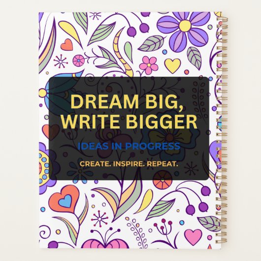 Dream Big, Write Bigger – Inspirational プランナー手帳 (裏面)