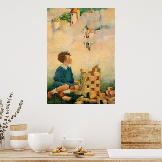 Dream Blocks by Jesse Willcox Smith ポスター (キッチン)