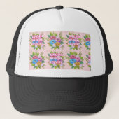 Dream Bloom Repeat Floral Motivational Hat キャップ (正面)
