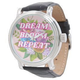 Dream Bloom Repeat Floral Motivational Necklace 腕時計
