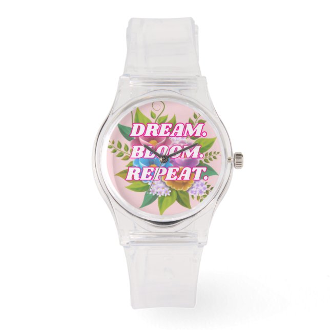 Dream Bloom Repeat Women’s Watch – Elegant Floral 腕時計 (正面)