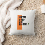Dream. Build. Become. – 励ましの成長と成功 クッション (ブランケット)