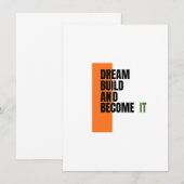 Dream. Build. Become. – 励ましの成長と成功 ノートカード (正面/裏面)