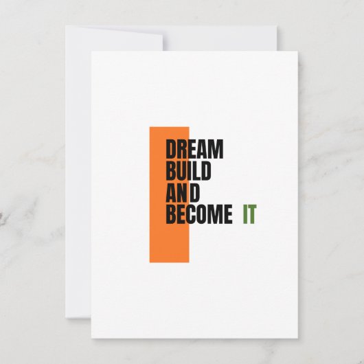 Dream. Build. Become. – 励ましの成長と成功 ノートカード (正面)