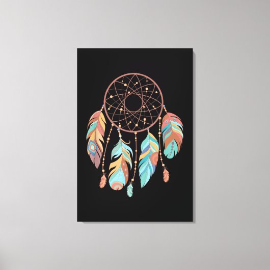 Dream Catcher Native American Feathers Tribal Drea キャンバスプリント (正面)