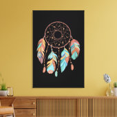 Dream Catcher Native American Feathers Tribal Drea キャンバスプリント (インサイチュ (リビング))