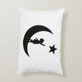 Dream Chaser Cute Minimalist Moon and Star Design アクセントクッション (裏面(縦))