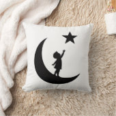 Dream Chaser Cute Minimalist Moon and Star Design クッション (ブランケット)
