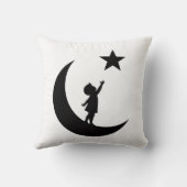 Dream Chaser Cute Minimalist Moon and Star Design クッション (裏面)