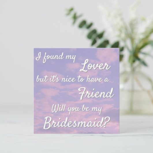 Dream Clouds Lover Bridesmaid Proposal Card サンキューカード (スタンド正面)