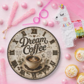 Dream Coffee Rustic Farmhouse Bar Kitchen Decor ペーパープレート (パーティー)