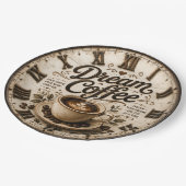 Dream Coffee Rustic Farmhouse Bar Kitchen Decor ペーパープレート (アングル)