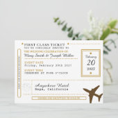 Dream Destination Wedding Black & Gold Ticket  招待状 (スタンド正面)