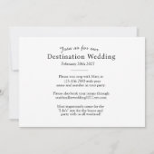 Dream Destination Wedding Black & Gold Ticket  招待状 (裏面)