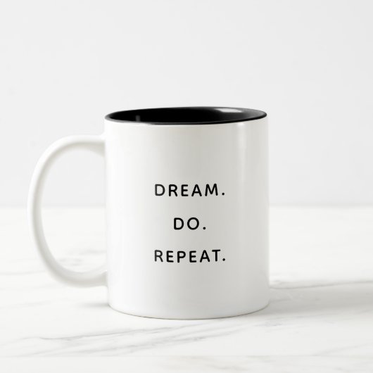Dream Do Repeat Inspirational Motivational Mug ツートーンマグカップ (左)