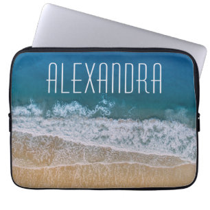 Dream Florida Tropical Sand Beach Customized Name ラップトップスリーブ