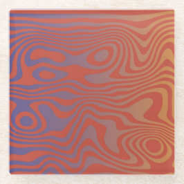 Dream Flow l Abstract Trippy Pattern - No. 01 ガラスコースター