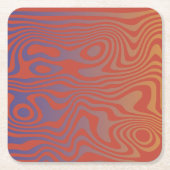 Dream Flow l Abstract Trippy Pattern - No. 01 スクエアペーパーコースター (正面)