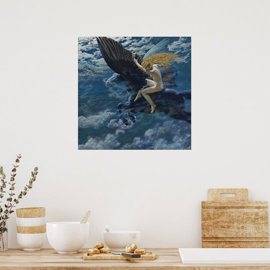 “Dream Idyll - A Valkyrie” by Edward Robert Hughes ポスター (キッチン)