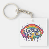 Dream in Color | 虹色ポジティブ名言 キーホルダー (正面)
