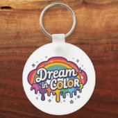 Dream in Color | 虹色ポジティブ名言 キーホルダー (正面)