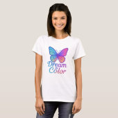 Dream in Color Gradient Butterfly Design Tシャツ (正面フル)
