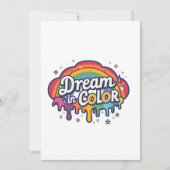 Dream in Color | Rainbow Positive Quote   招待状 (正面)