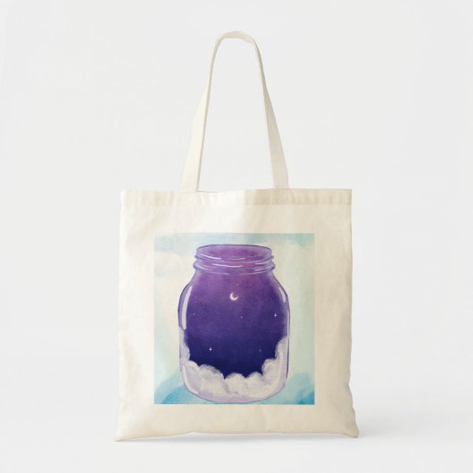 Dream Jar Tote Bag – Minimal Night Sky トートバッグ (正面)