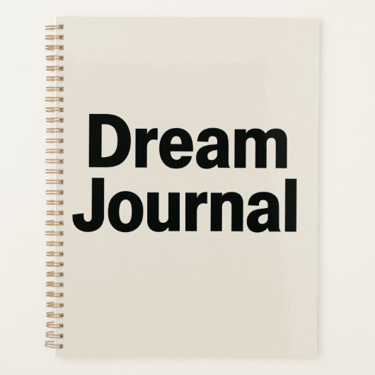 Dream Journal – Bold Font Inspirational Design プランナー手帳 (正面)