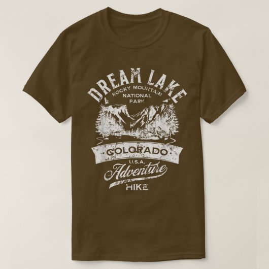 Dream Lake Rocky Mountain National Park Distressed Tシャツ (デザイン正面)