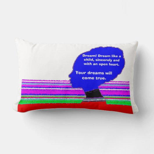 Dream Like a Child – Inspirational Pillow ランバークッション (正面)