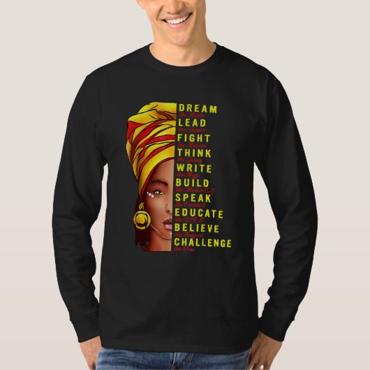 Dream Like Martin Lead Like Harriet Shirt Black Hi Tシャツ (正面)
