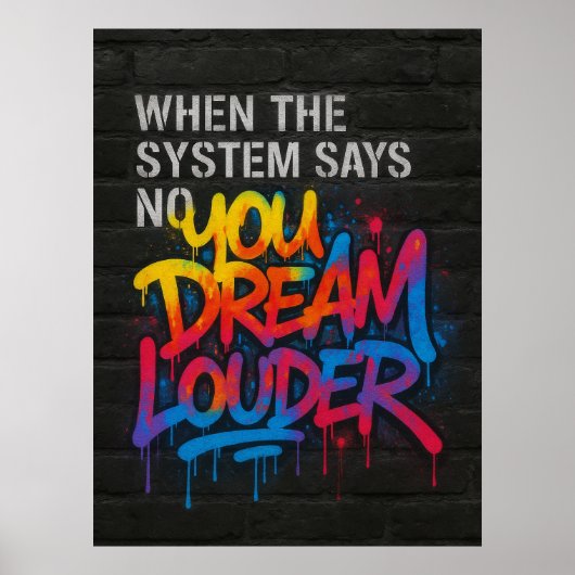 Dream Louder, Graffiti Style Motivation Poster ポスター (正面)