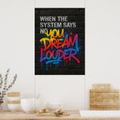 Dream Louder, Graffiti Style Motivation Poster ポスター (キッチン)