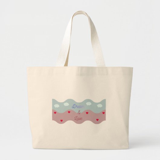 Dream & Love Pastel Tote Bag ラージトートバッグ (正面)