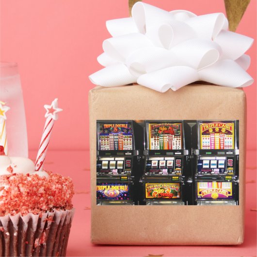 Dream Machines – ラッキースロットマシン 長方形シール (パーティー)