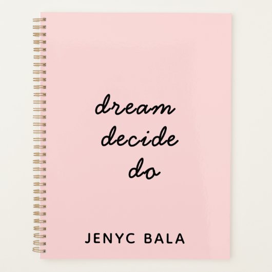 Dream Plan Do Blush Pink Design プランナー手帳 (正面)