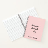 Dream Plan Do Blush Pink Script Design ノートブック (内部)