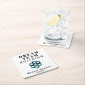 Dream Team Team Team建物会社のロゴ スクエアペーパーコースター (インサイチュ)