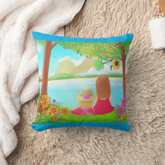 Dream View Throw Pillow クッション (ブランケット)