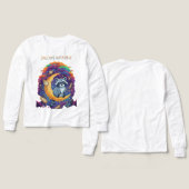 Dream Weaver: Whimsical Raccoon Moon Art T-Shirt (デザイン 正面＆背面)