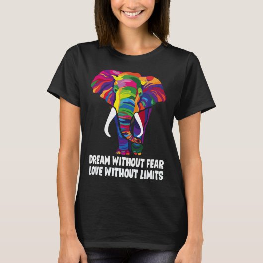 Dream Without Fear Love Without Limits  LGBT Pride Tシャツ (正面)
