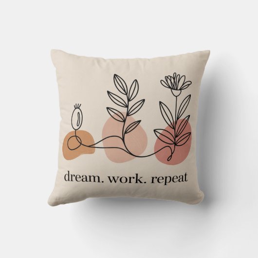 Dream. Work. Repeat クッション (裏面)
