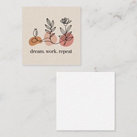 Dream. Work. Repeat スクエア名刺 (正面/裏面)