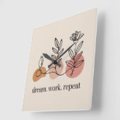 Dream. Work. Repeat スクエア壁時計 (傾斜)
