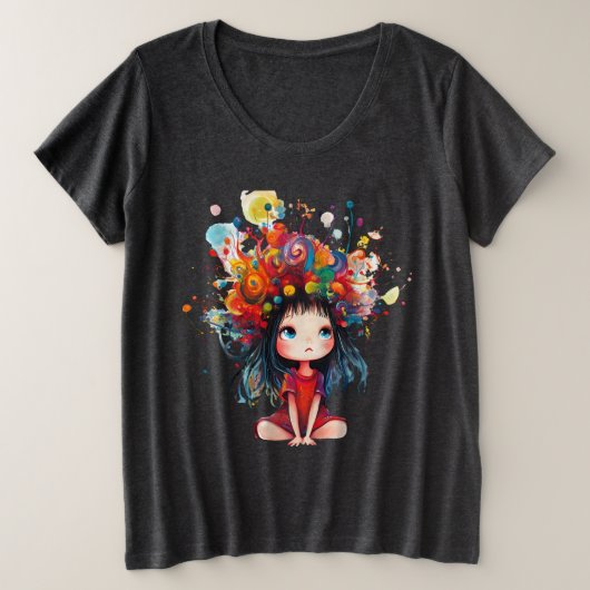 DreamBloom:あなたの心を彩る プラスサイズTシャツ (デザイン正面)